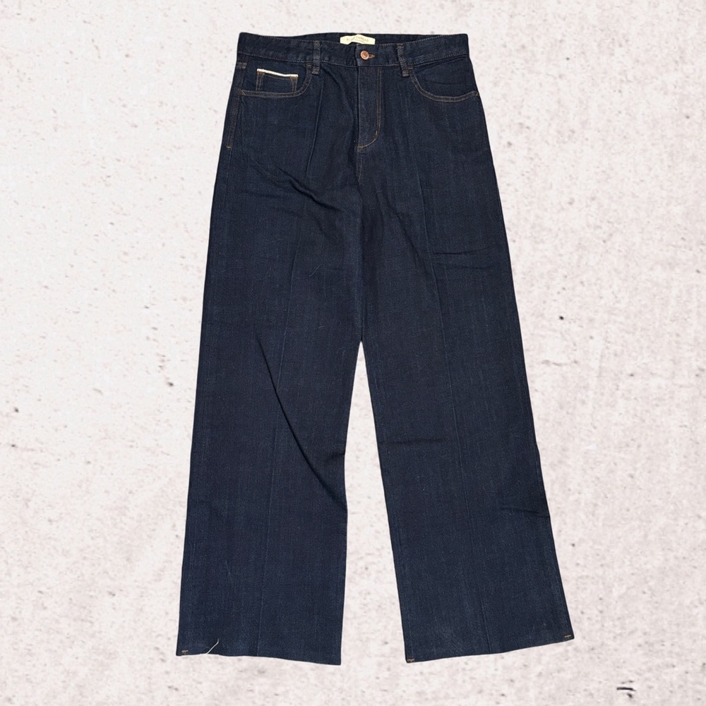 Tribal Blue Wide Leg Jeans